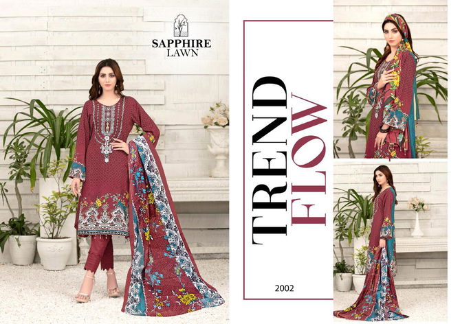 Sapphire Lawn 2  Latest Fancy Designer Karachi Dress Materials Collection